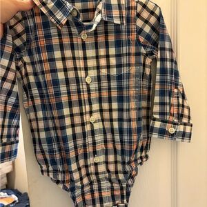 NEVER WORN- GAP Blue and salmon color Plaid toddler Shirt